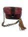 Prada Pink, Tan, Brown Leather Snake Skin Chain Strap Tassle Detail Bag Pink, Tan, Brown / XS