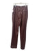 Nanushka Size S Plum Brown Poly Blend Faux Leather Mid Rise Straight Pants Plum Brown / S