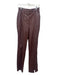 Nanushka Size S Plum Brown Poly Blend Faux Leather Mid Rise Straight Pants Plum Brown / S