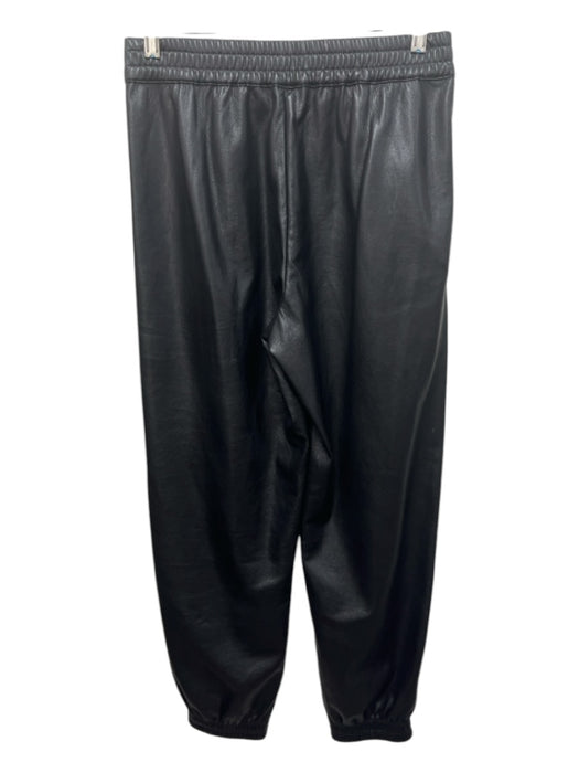 Babaton Size S Black PU leather Elastic Waist Jogger Pockets Pants Black / S