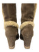 Aquatalia Shoe Size 7 Taupe Suede Fur Lining Wedge Knee High Boots Taupe / 7