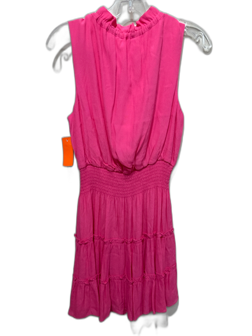 Sail To Sable Size S Bright Pink Viscose & Rayon Sleeveless Smocked Waist Dress Bright Pink / S