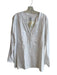 HiHo Size M White Linen V Neck Long Sleeve Chest Pocket Tunic Top White / M