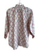 Clara The Label Size M White & Pink Cotton High Ruffle Neck Button Down Top White & Pink / M