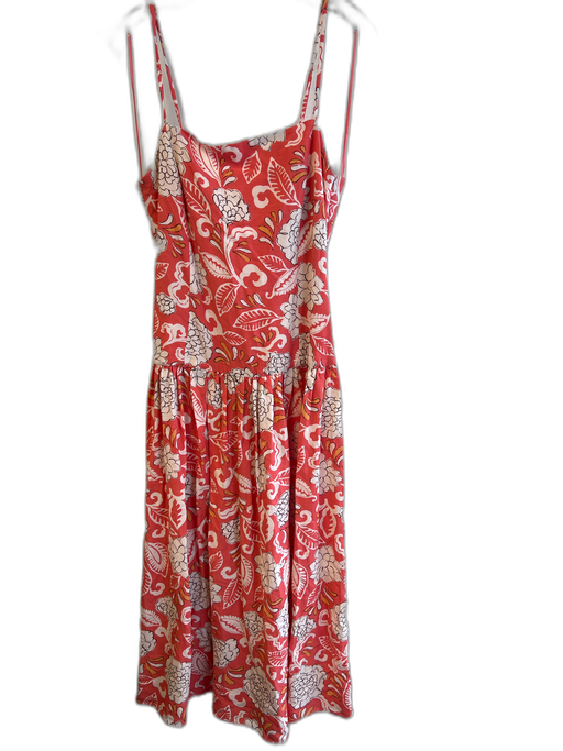 Zara Size S Pink Viscose & Cotton Blend Floral Spaghetti Strap Maxi Dress Pink / S