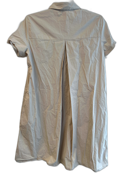 COS Size 8 Beige Cotton & Spandex Poplin Short Sleeve Hidden Zipper Mini Dress Beige / 8