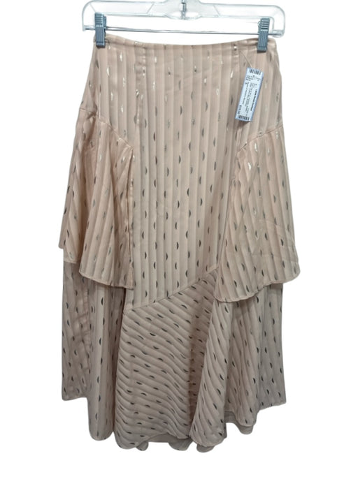 House of Harlow x Revolve Size S Pale Pink & Silver Polyester Metallic Skirt Pale Pink & Silver / S