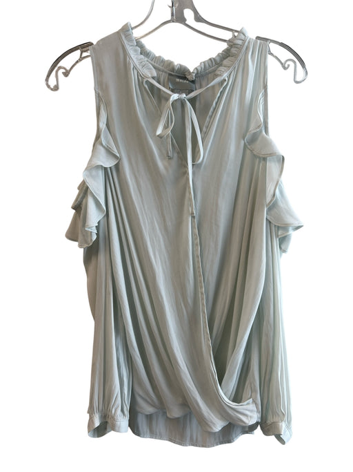 Maeve Size Small Mint Green Polyester Cold Shoulder Long Sleeve V Neck Top Mint Green / Small