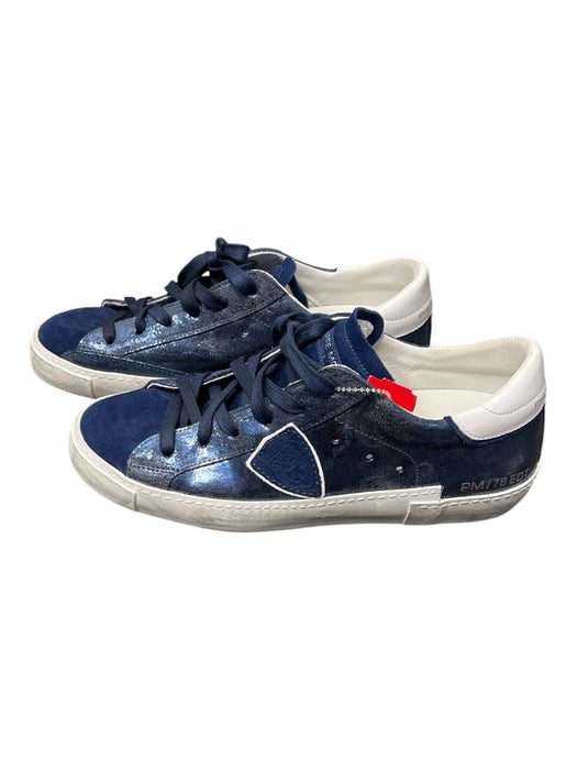 Philippe Model Shoe Size 39 Blue & White Leather Low Top lace up Round Toe Shoes Blue & White / 39