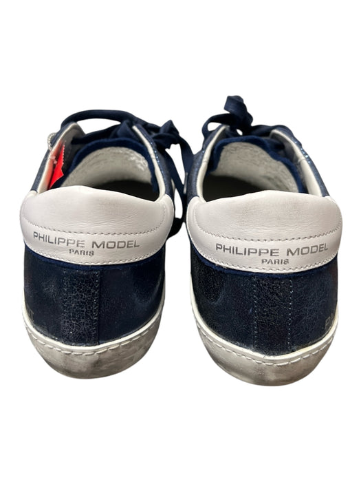 Philippe Model Shoe Size 39 Blue & White Leather Low Top lace up Round Toe Shoes Blue & White / 39