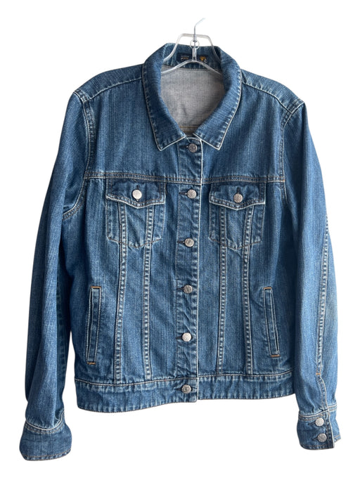 J. Crew Size Est S Medium Wash Cotton Denim Collared Button Up Jacket Medium Wash / Est S