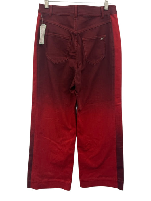 5a7 Cinq a Sept Size 2 Red Cotton Gradient Zip Fly High Rise Pants Red / 2