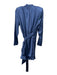 Veronica Beard Size 4 Slate Blue Silk Long Sleeve Tie Waist Knee Length Dress Slate Blue / 4