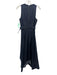 Cinq a Sept Size XS Dark Blue Cotton Blend Denim Sleeveless Stitch Detail Dress Dark Blue / XS