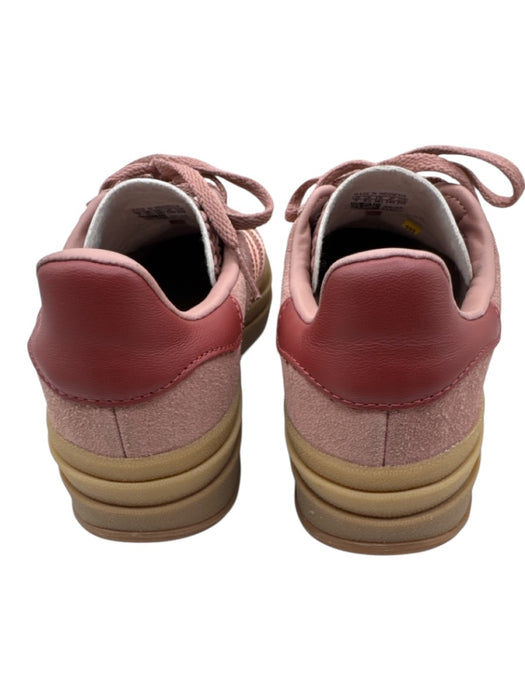 Adidas Shoe Size 7 Mauve Pink & Brown Suede Low Top Platform Stripe Sneakers Mauve Pink & Brown / 7