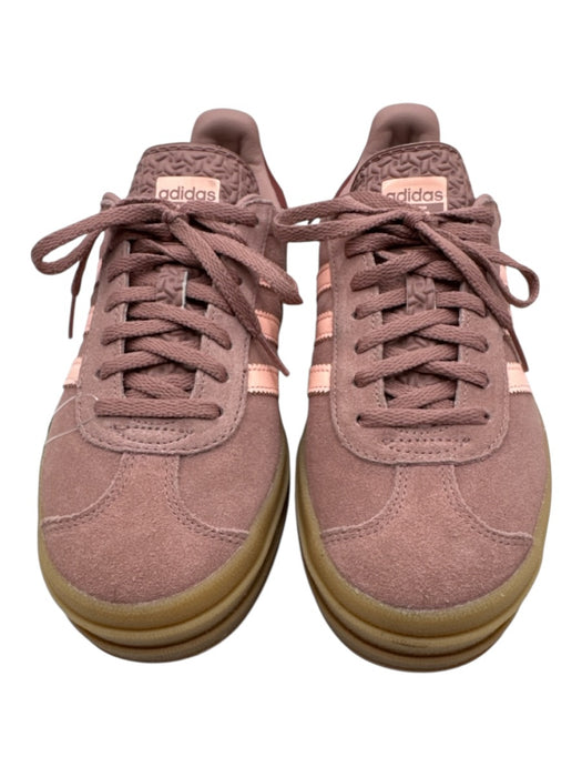 Adidas Shoe Size 7 Mauve Pink & Brown Suede Low Top Platform Stripe Sneakers Mauve Pink & Brown / 7