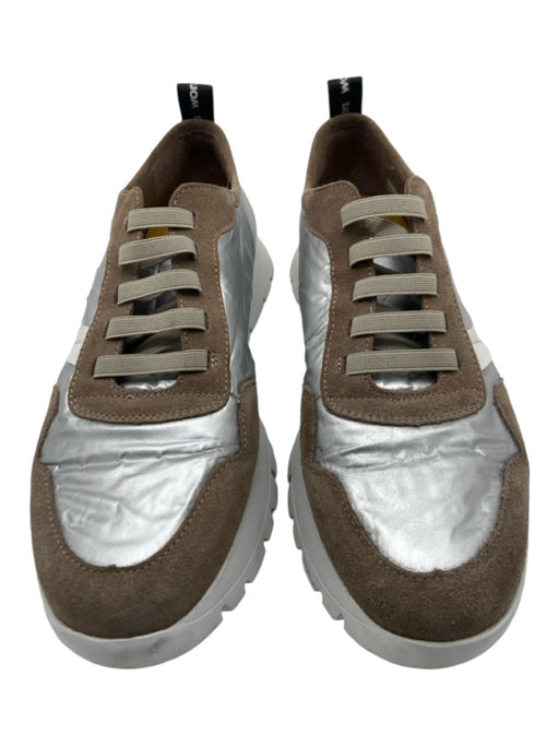 Wonders Shoe Size 38 White, Gray, Brown Suede Accents Colorblock Sneakers White, Gray, Brown / 38