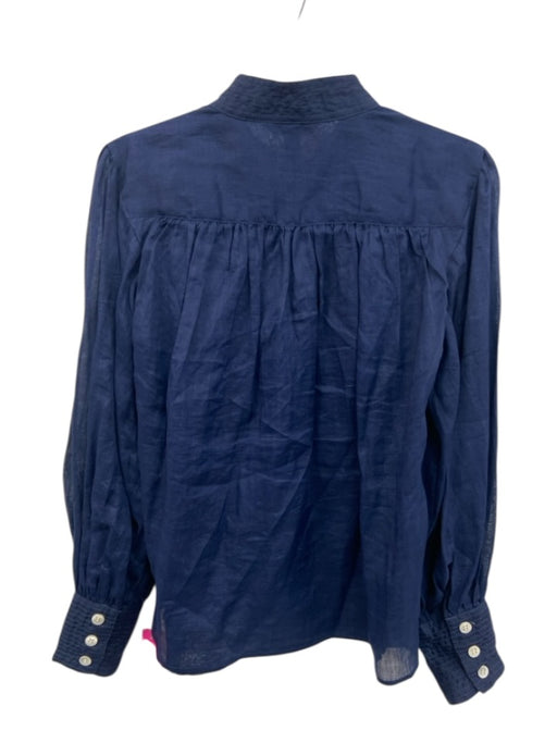 Banana Republic Size S Navy Blue Missing Fabric Tag Long Balloon Sleeve Top Navy Blue / S