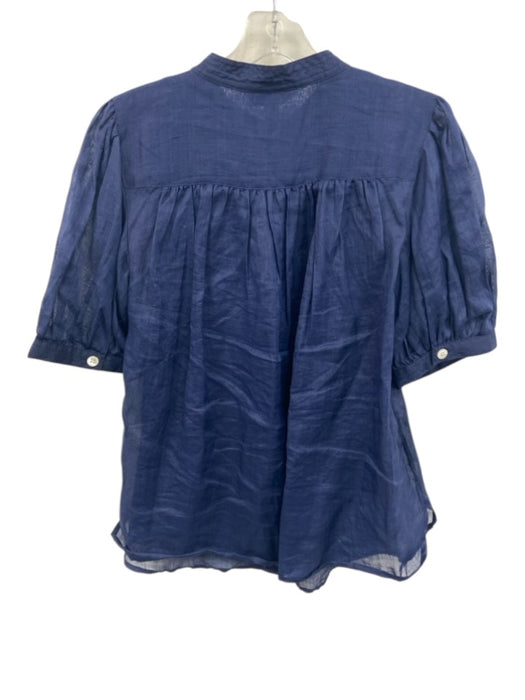 Banana Republic Size S Navy Blue Missing Fabric Tag 1/2 Balloon Sleeve Top Navy Blue / S