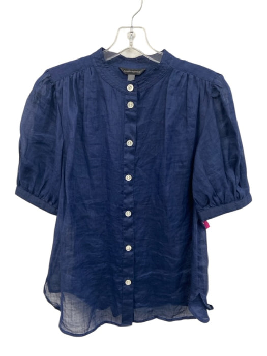 Banana Republic Size S Navy Blue Missing Fabric Tag 1/2 Balloon Sleeve Top Navy Blue / S