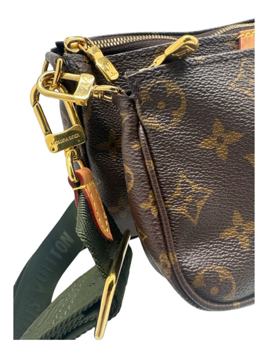 Louis Vuitton Brown Leather Zip Close Crossbody Gold Hardware Bag Brown / S