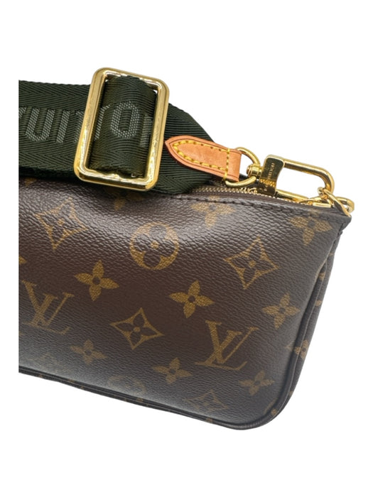 Louis Vuitton Brown Leather Zip Close Crossbody Gold Hardware Bag Brown / S