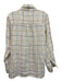 Vitamin A Size S White & Multi Linen Blend Long Sleeve Checkered Button Up Top White & Multi / S