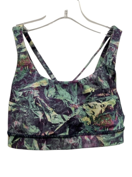 Lululemon Size 6 Green & Purple Nylon Blend Sports Bra Top Green & Purple / 6