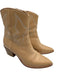 Valentino Shoe Size 39.5 Beige Side Zip Western Stacked Heel Mid Calf Boots Beige / 39.5