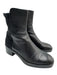 Stuart Weitzman Shoe Size 8.5 Black Leather & Textile Upper Stacked Heel Boots Black / 8.5