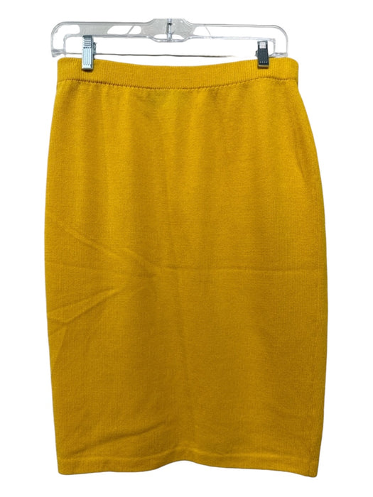 St John Collection Size 8 Yellow Wool Knit Elastic Knee Length Skirt Yellow / 8