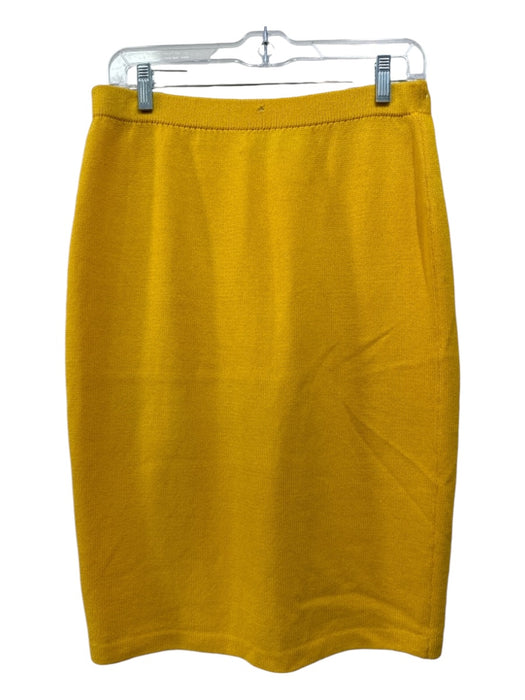 St John Collection Size 8 Yellow Wool Knit Elastic Knee Length Skirt Yellow / 8