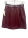 Staud Size 2 Purple PU Leather Patent Trim Button Front Mini Skirt Purple / 2