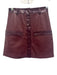 Staud Size 2 Purple PU Leather Patent Trim Button Front Mini Skirt Purple / 2