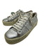 Saint Laurent Shoe Size 8.5 Silver & Cream Leather Laces Metallic Sneakers Silver & Cream / 8.5