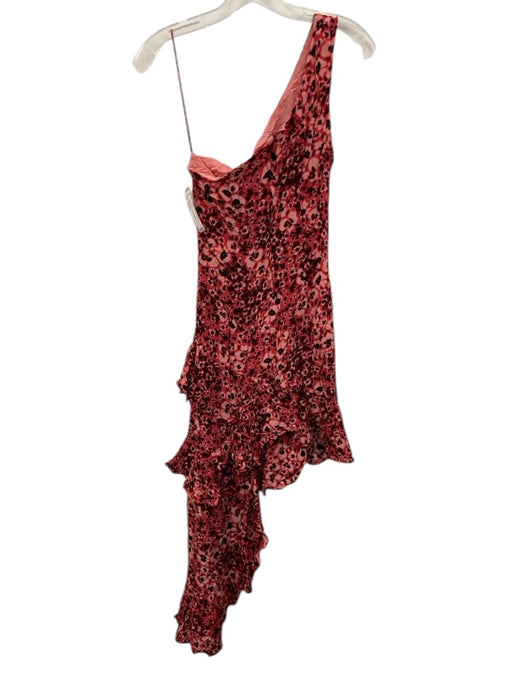 Gilner Farrar Size Medium Pink, Burgundy, Black Viscose Sleeveless Floral Dress Pink, Burgundy, Black / Medium