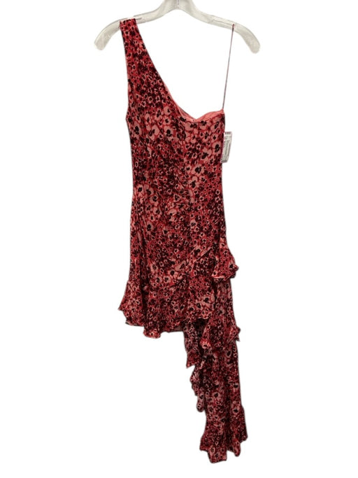 Gilner Farrar Size Medium Pink, Burgundy, Black Viscose Sleeveless Floral Dress Pink, Burgundy, Black / Medium