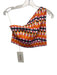 De Loreta Size Small Pink, Orange, Blue Cotton Sleeveless Plaid One Shoulder Top Pink, Orange, Blue / Small