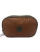 Fendi Orange & Green Leather & Canvas Zip Close Zucca Cosmetic Bag Bag Orange & Green / Small