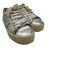 Saint Laurent Shoe Size 39 Silver Leather Upper Round Toe lace up Sneakers Silver / 39