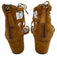 Aquazzura Shoe Size 39 Brown Leather Suede Cut Out lace up Open Toe Sandals Brown / 39