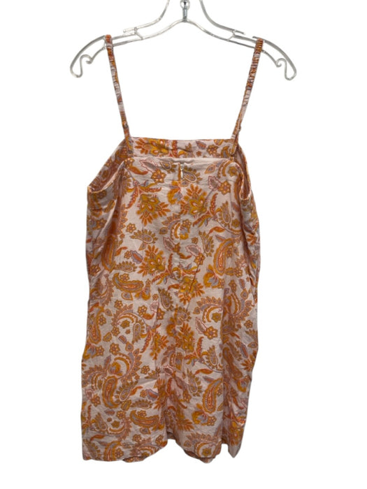 Current Air Size S Orange, White, Blue Linen Paisley pocket Shift Dress Orange, White, Blue / S