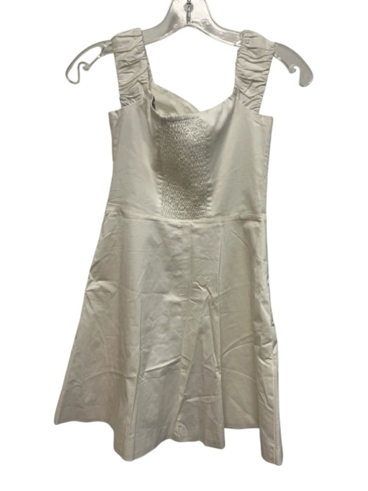 Favorite Daughter Size 2 White Cotton Blend Button Down Elastic Straps Dress White / 2
