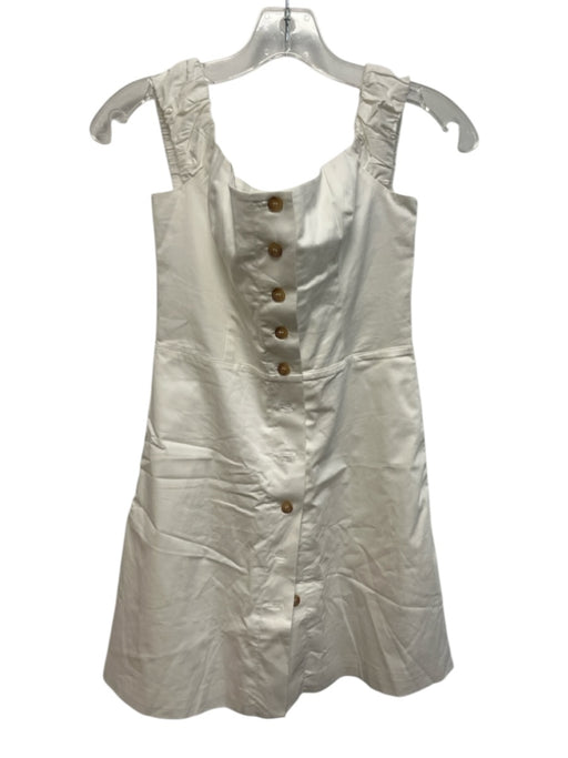 Favorite Daughter Size 2 White Cotton Blend Button Down Elastic Straps Dress White / 2