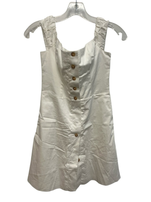 Favorite Daughter Size 2 White Cotton Blend Button Down Elastic Straps Dress White / 2