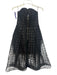 Nicholas Size 4 Black Polyester Overlay Windowpane Strapless Knee length Dress Black / 4