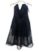 Nicholas Size 4 Black Polyester Overlay Windowpane Strapless Knee length Dress Black / 4