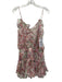 Misa Size L Pink, Green, White Polyester Floral Ruffle Mini Dress Pink, Green, White / L