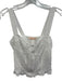 Olivaceous Size M White Cotton Eyelet Ruffle Trim Sleeveless Bustier Top White / M