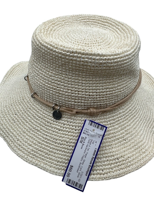 Rag & Bone Beige & Tan Paper Straw Cord Silver Tone Hardware Floppy Hat Beige & Tan / S/M